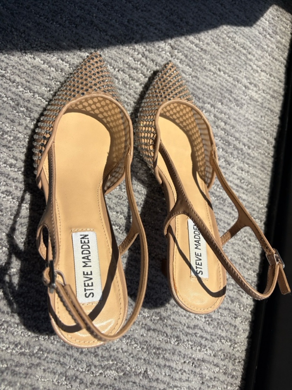 Steve Madden Rhinestone Slingback Pointed Heels - Picture 2 of 4